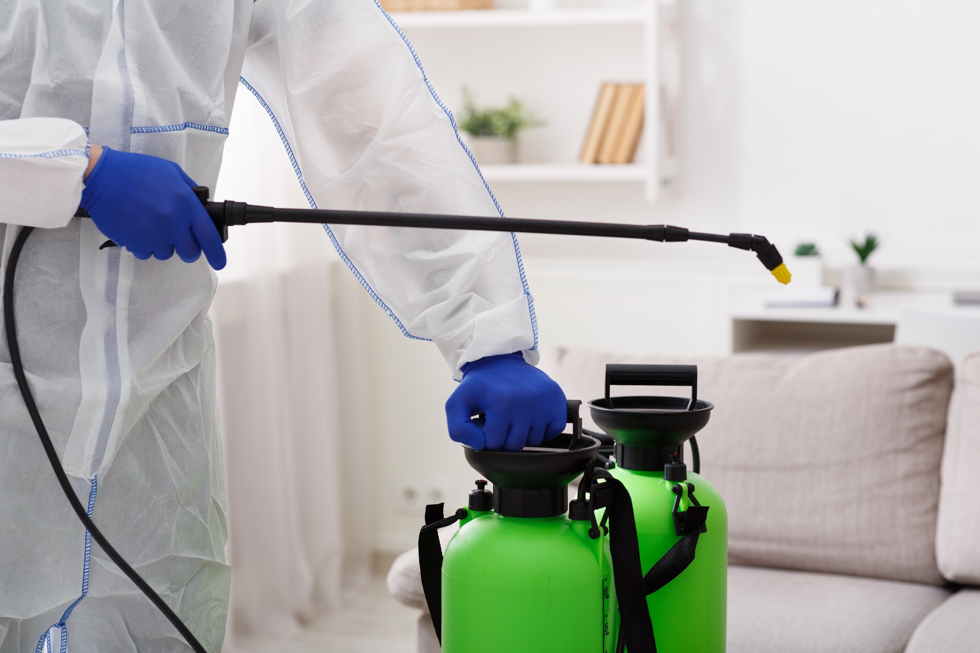 Douty's Pest Control technician treating a Williamsport, PA property